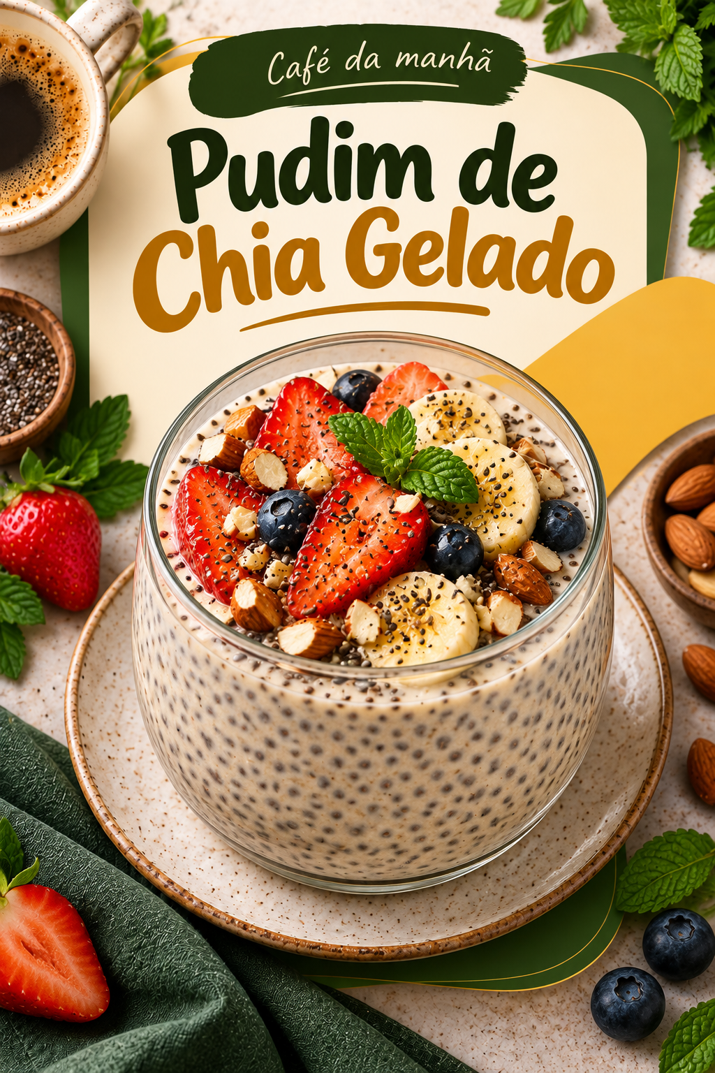 Pudim de chia gelado