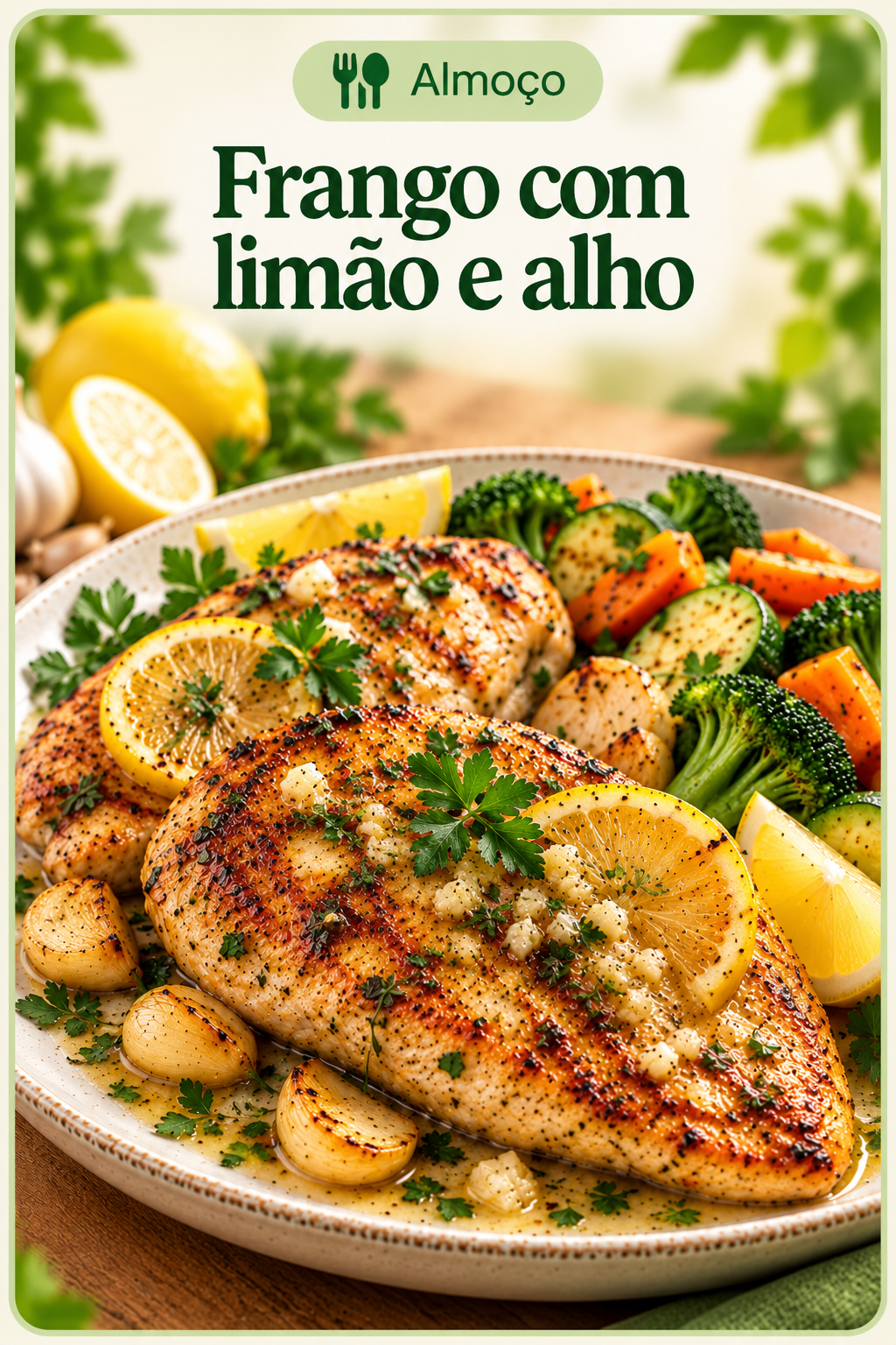 Frango grelhado com limão e alho
